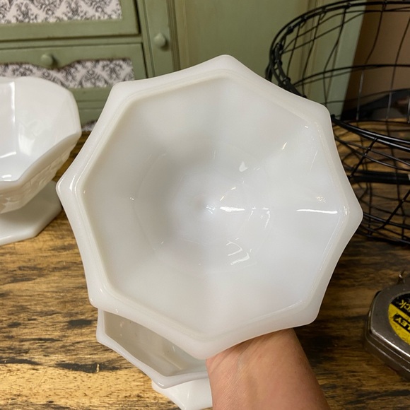 Anchor Hocking White Milk Glass Candy Dish - Picture 4 of 9